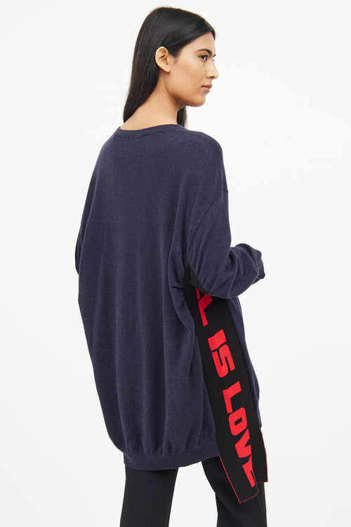 Stella McCartney Navy & Red Side Graphic Sweater