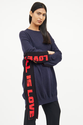 Stella McCartney Navy & Red Side Graphic Sweater