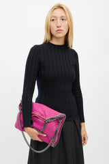 Stella McCartney Pink & Silver Falabella Suede Bag