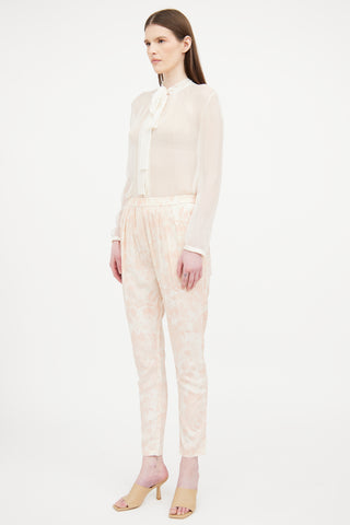 Stella McCartney Pink & Beige Floral Pant