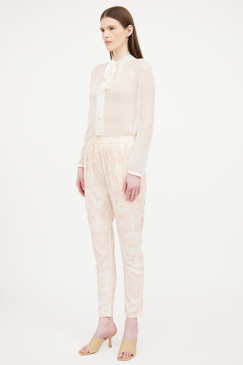 Stella McCartney Pink & Beige Floral Pant