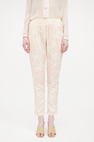 Stella McCartney Pink & Beige Floral Pant