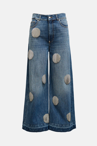 Stella McCartney SS 2024 Crystal Wide Leg Jeans