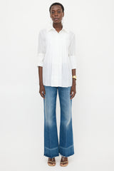 Stella McCartney Sheer Pinstripe Pleated Shirt