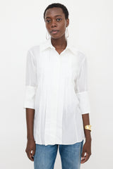 Stella McCartney Sheer Pinstripe Pleated Shirt