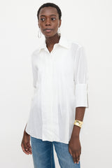Stella McCartney Sheer Pinstripe Pleated Shirt