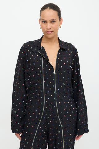 Stella McCartney Silk Printed Zip Jumpsuit