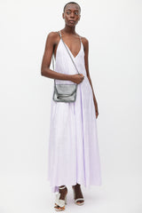 Stella McCartney Silver Metallic Textured Leather Falabella Crossbody Bag