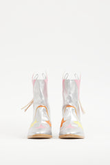 Stella McCartney Silver & Multicolour Star Faux Leather Boot