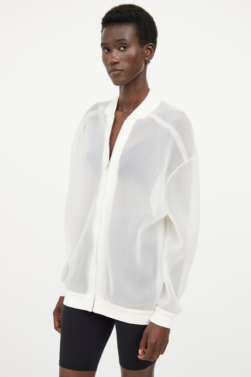 Stella McCartney White Mesh Bomber Jacket