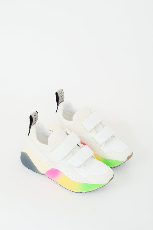 Stella McCartney White & Multi Colour Faux Leather Eclypse Sneaker