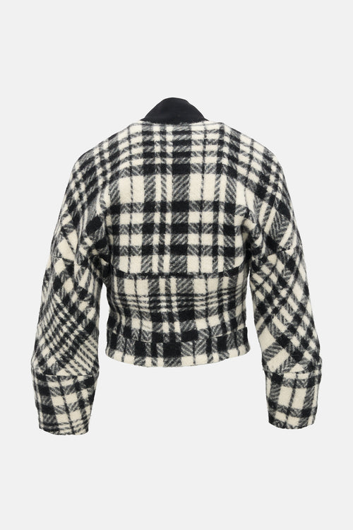 Stella McCartney Wool Plaid Bomber Jacket
