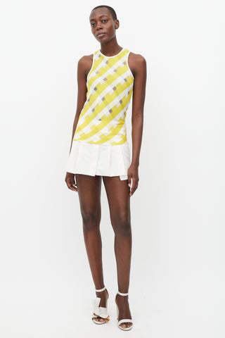 Stella McCartney Yellow & White Sheer Stripe Tank Top