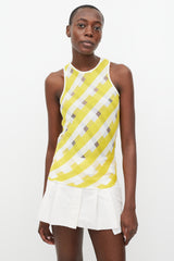 Stella McCartney Yellow & White Sheer Stripe Tank Top