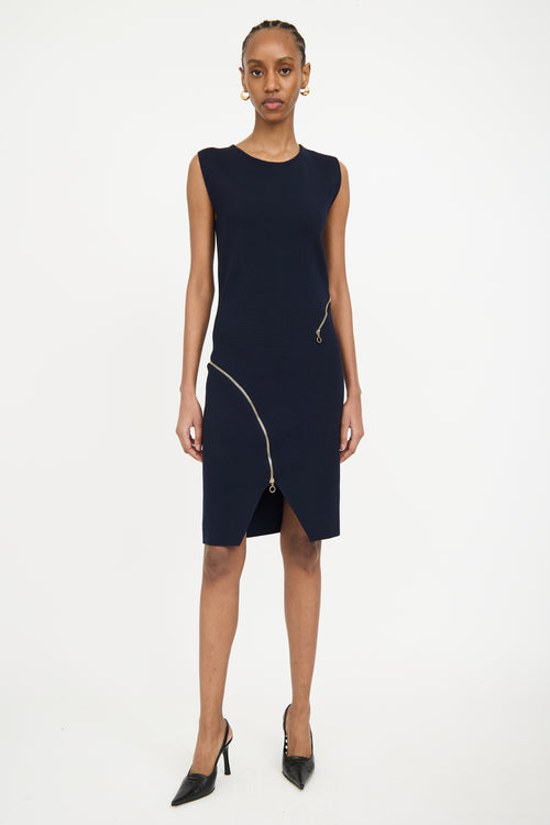 Stella McCartney Navy Wool Knit Midi Dress