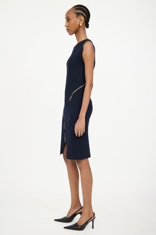 Stella McCartney Navy Wool Knit Midi Dress