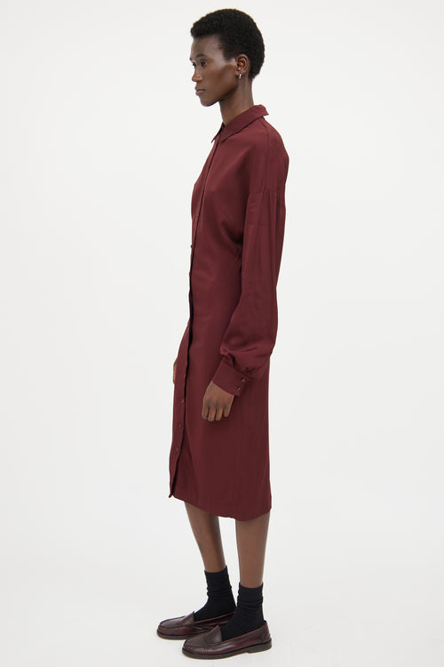 Stella McCartney Burgundy Shirt Dress