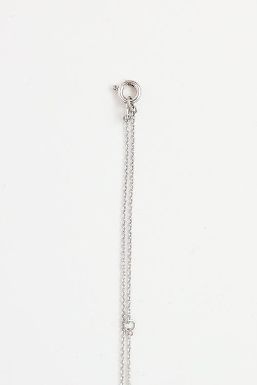 Fine Jewelry Sterling Silver Diamond Circle Pendant Necklace