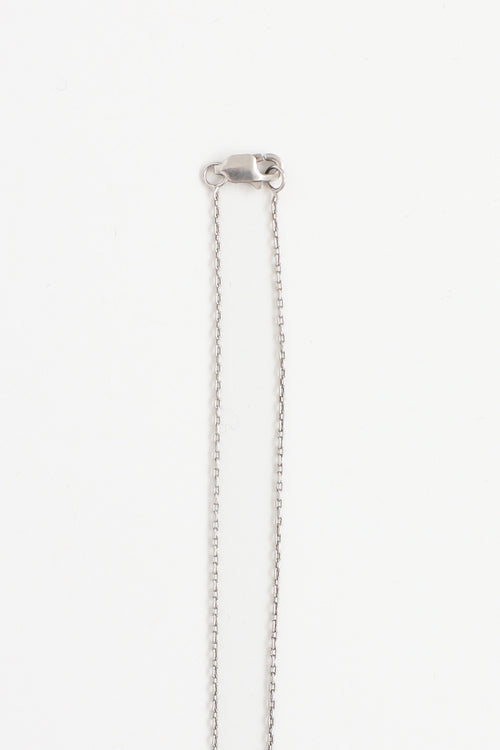 Fine Jewelry Sterling Silver Diamond Circle Pendant Necklace