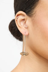 Fine Jewelry Sterling Silver Emerald & Moissanites Disc Drop Earring