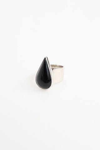 Fine Jewelry Sterling Silver Onyx Wrap Ring