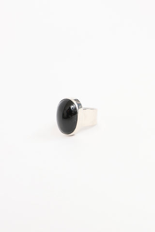 Fine Jewelry Sterling Silver Small Oval Diopside Star Ring
