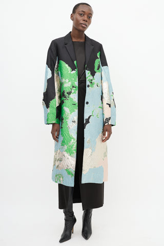 Stine Goya Black & Multicolour Brocade Cornelia Long Coat