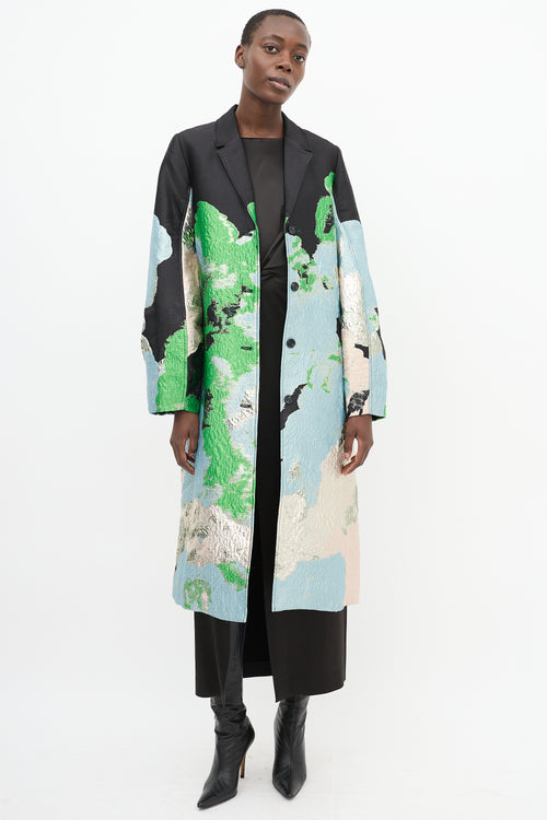 Stine Goya Black & Multicolour Brocade Cornelia Long Coat