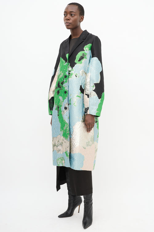 Stine Goya Black & Multicolour Brocade Cornelia Long Coat