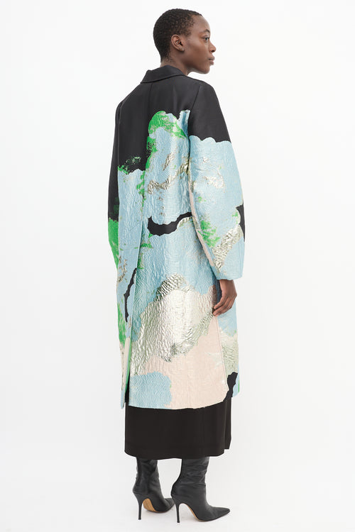 Stine Goya Black & Multicolour Brocade Cornelia Long Coat