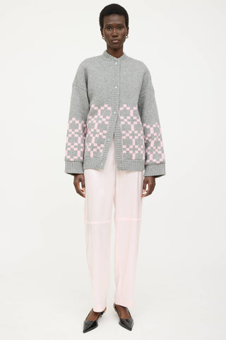 Stine Goya Wool Checkered Knit Jacket