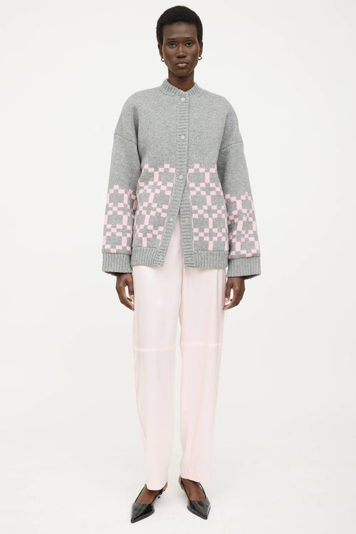 Stine Goya Wool Checkered Knit Jacket