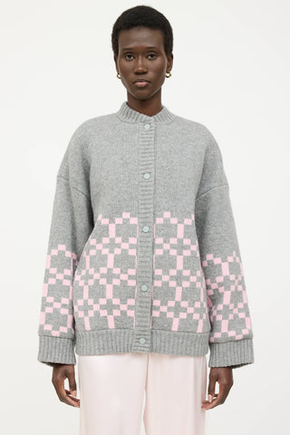 Stine Goya Wool Checkered Knit Jacket