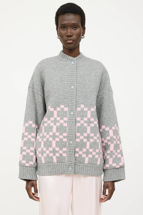 Stine Goya Wool Checkered Knit Jacket