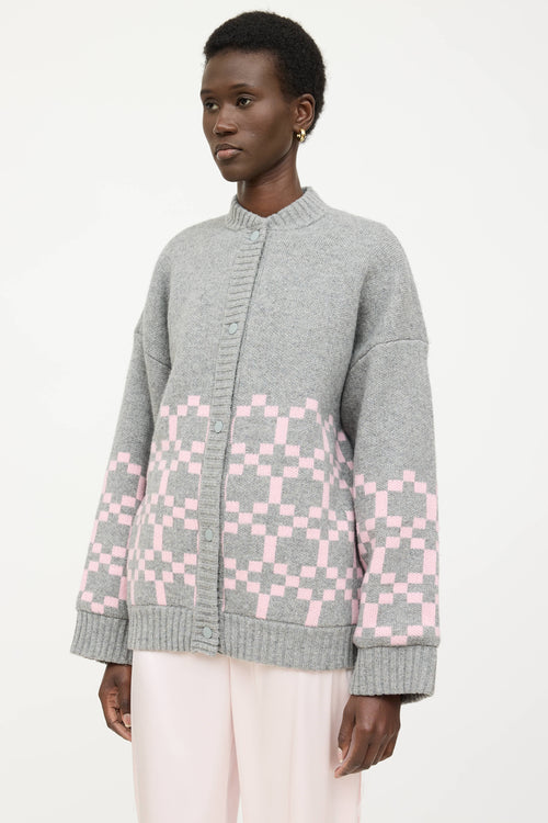 Stine Goya Wool Checkered Knit Jacket