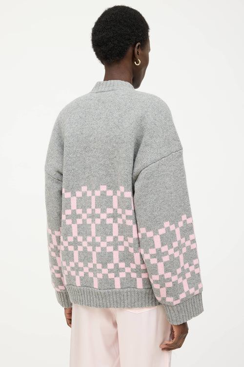 Stine Goya Wool Checkered Knit Jacket