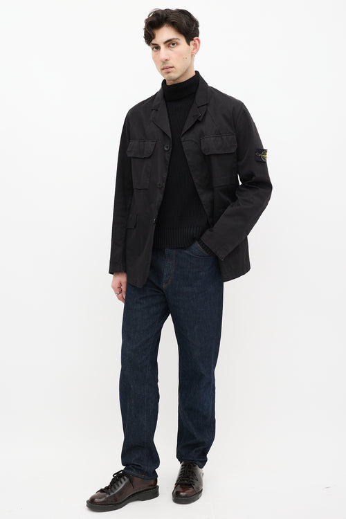 Stone Island Black Cargo Pocket Jacket