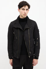 Stone Island Black Canvas Asymmetrical David-T Jacket