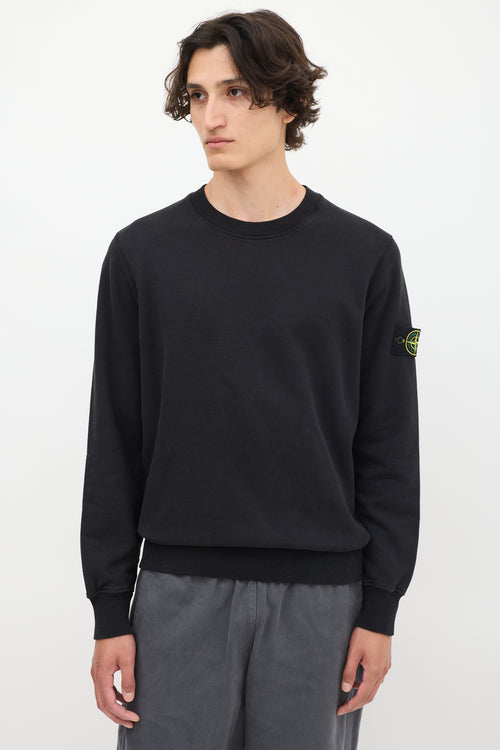 Stone Island Black Logo Patch Crewneck