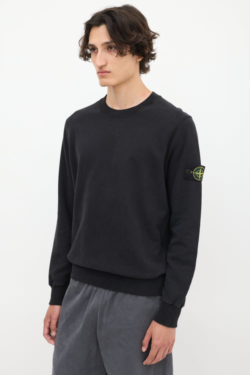 Stone Island Black Logo Patch Crewneck