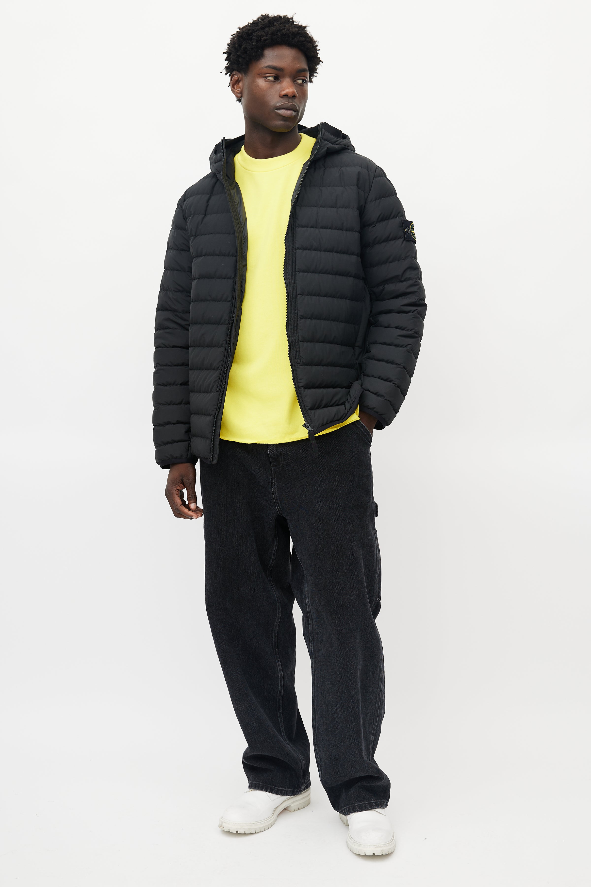 Stone island discount yellow puffer jacket