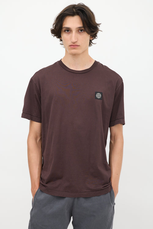 Stone Island Brown Logo Patch T-Shirt