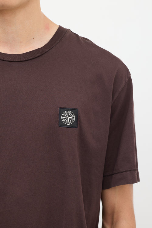 Stone Island Brown Logo Patch T-Shirt