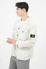 Stone Island Green & Black Flax Hidden Pouch Button Up Shirt