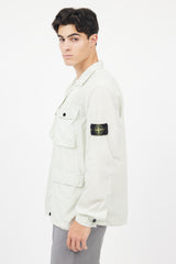 Stone Island Green & Black Flax Hidden Pouch Button Up Shirt