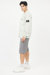 Stone Island Green & Black Flax Hidden Pouch Button Up Shirt
