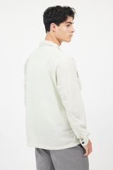 Stone Island Green & Black Flax Hidden Pouch Button Up Shirt