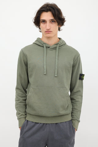 Stone Island Sage Green Logo Patch Hoodie