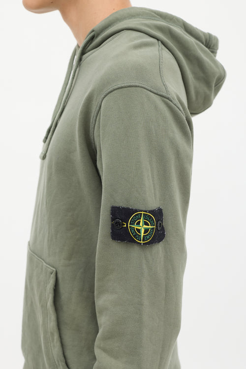 Stone Island Sage Green Logo Patch Hoodie