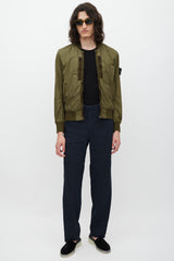 Stone Island Green Nylon Bomber Jacket